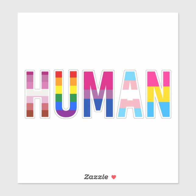 HUMAN LGBT Flag Gay Pride Monat Transgender Aufkleber (Blatt)