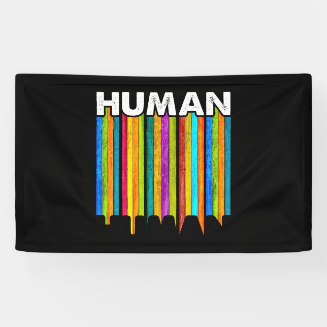 HUMAN LGBT Flag Gay Pride Monat Transgender Banner (Horizontal)