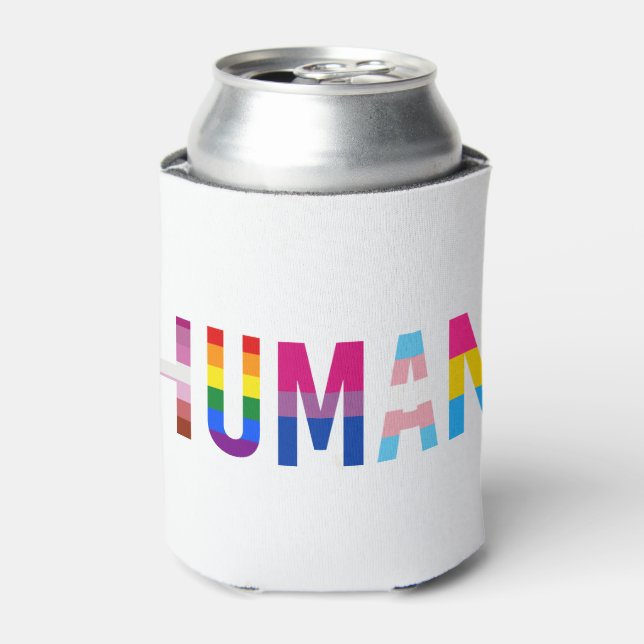 HUMAN LGBT Flag Gay Pride Monat Transgender Dosenkühler (Kanne Vorderseite)