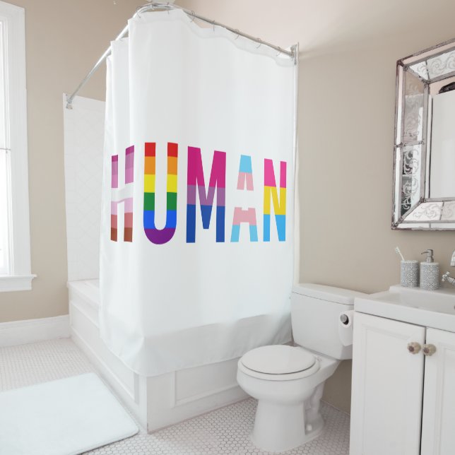 HUMAN LGBT Flag Gay Pride Monat Transgender Duschvorhang (Beispiel)