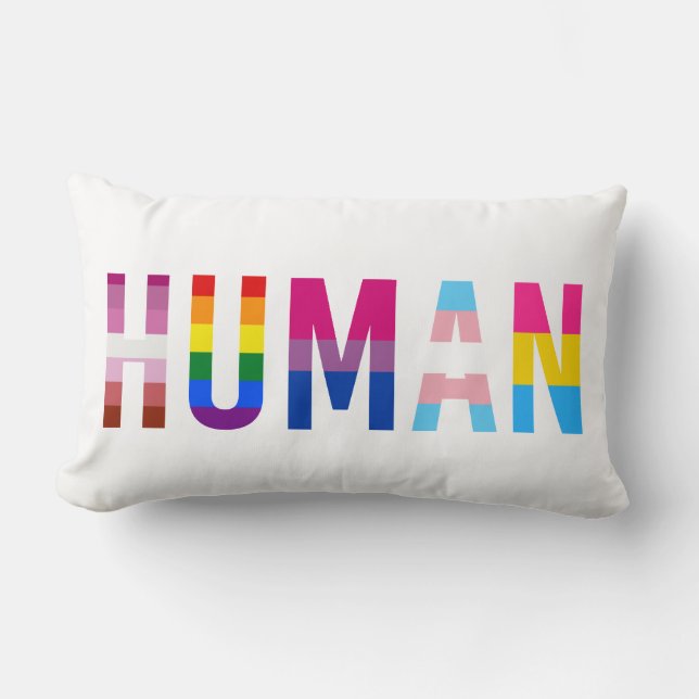 HUMAN LGBT Flag Gay Pride Monat Transgender Lendenkissen (Vorderseite)