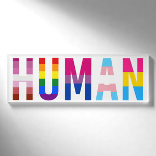 HUMAN LGBT Flag Gay Pride Monat Transgender Namenschild