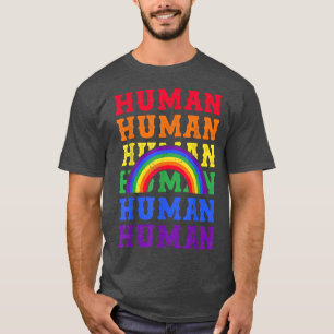 HUMAN LGBT Flag Gay Pride Monat Transgender Rainbo T-Shirt