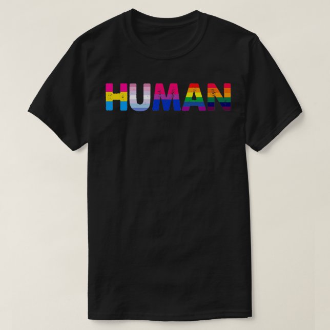 HUMAN LGBT Flag Gay Pride Monat Transgender Rainbo T-Shirt (Design vorne)