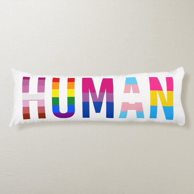 HUMAN LGBT Flag Gay Pride Monat Transgender Seitenschläferkissen (Vorderseite)