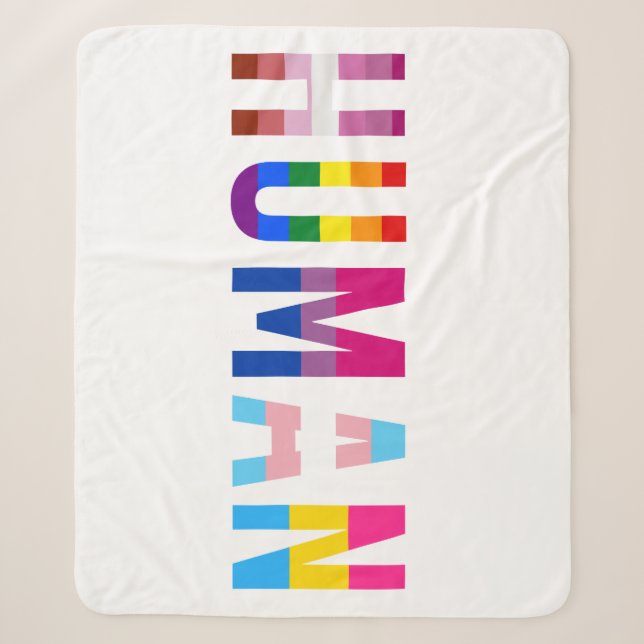 HUMAN LGBT Flag Gay Pride Monat Transgender Sherpadecke (Vorderseite)