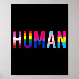 Human Lgbt Flag Gay Pride Month Transgender Poster