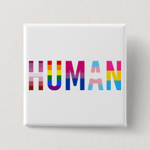 HUMAN LGBT-Flagge Gay Pride Month Transgender Button