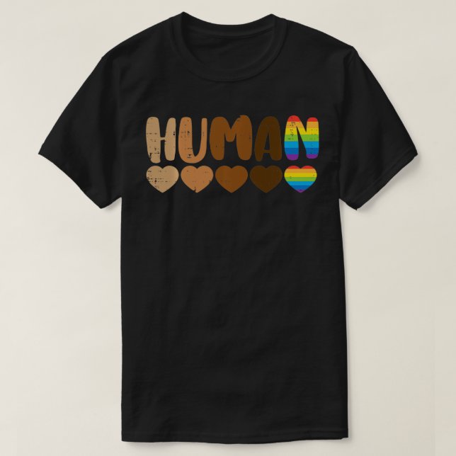 Human Melanin Rainbow LGBT Black History Prix Equ T-Shirt (Design vorne)