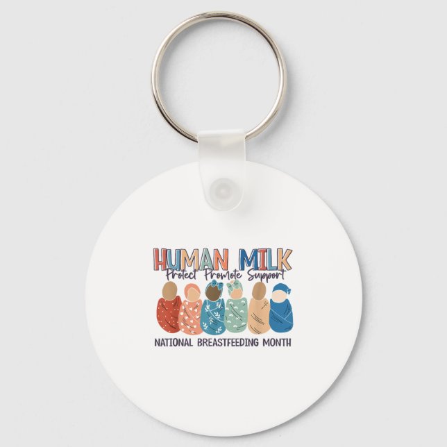 Human Milk Moms Milk S National Breastfeeding Mont Schlüsselanhänger (Vorderseite)