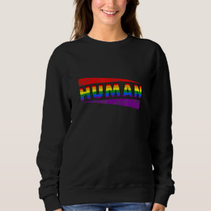 Human Rainbow Lgbt Flag Bi Lesbian Trans Gay Pride Sweatshirt