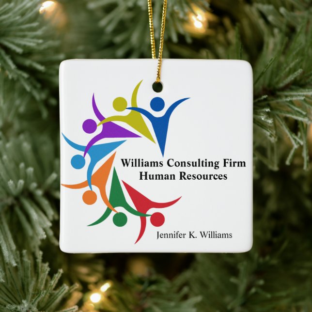Human Resources Custom Company Rainbow Christmas Keramikornament (Baum)