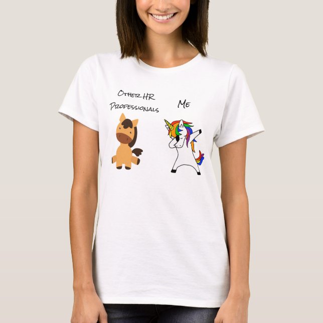 Human Resources Einhorn Funny Horse HR-Geschenk T-Shirt (Vorderseite)