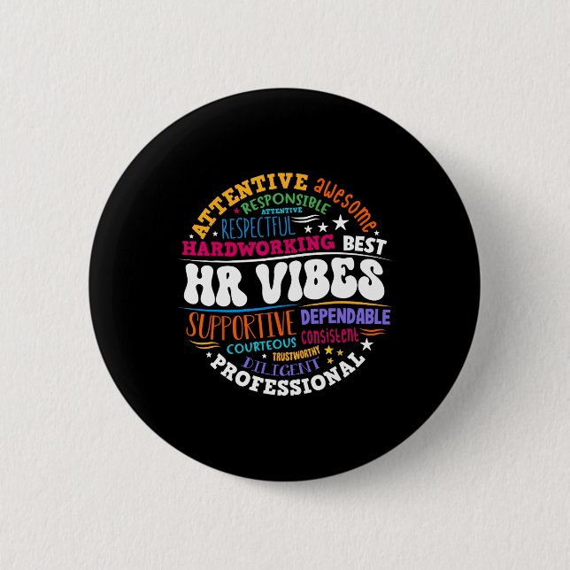 Human Resources Hr Vibes Analyst Employee Apprecia Button (Vorderseite)