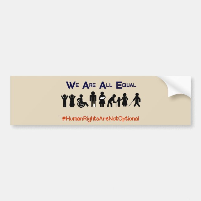 Human Rights Equality Disability Bumper Sticker Autoaufkleber (Vorne)