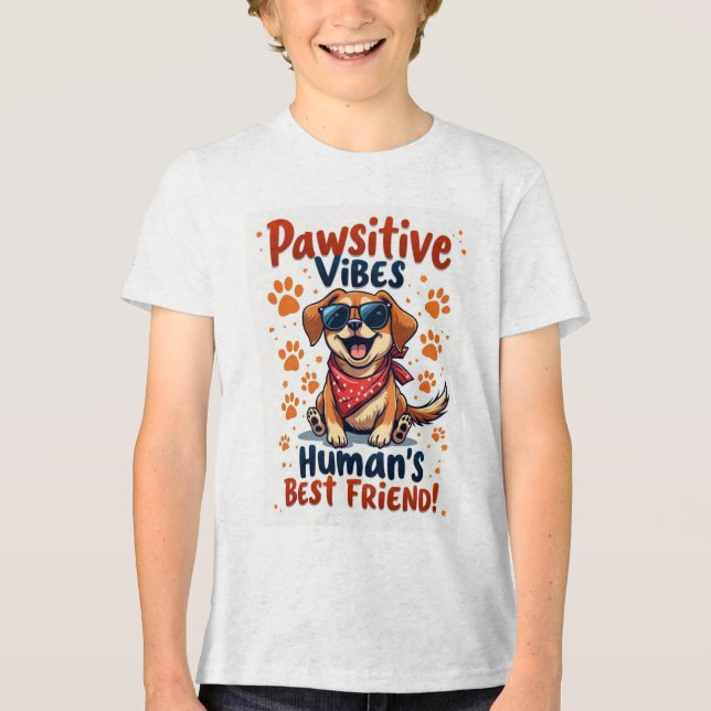 Human’s Best Friend Cute Dog Tri-Blend Shirt (Vorderseite)