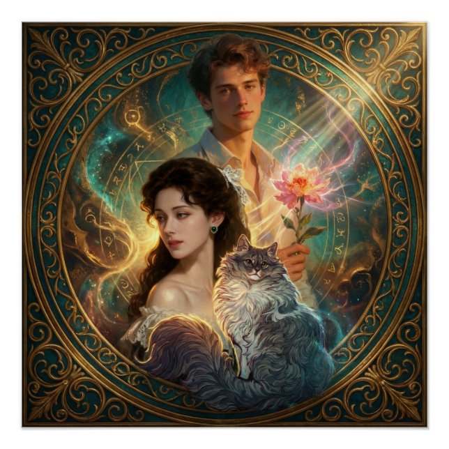 Human Soul Cat – Glossy Fantasy Poster (Vorderseite)