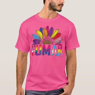 HUMAN Sunflower LGBT Flag Gay Pride Month Proud LG T-Shirt