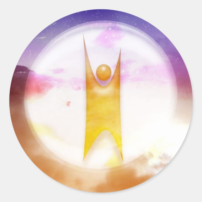 Humanismus-Symbol Runder Aufkleber (Vorderseite)