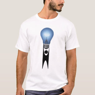Humanist, der Glühlampe-T - Shirt hält