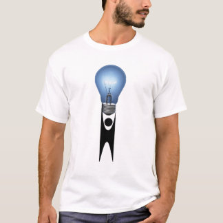 Humanist, der Glühlampe-T - Shirt hält