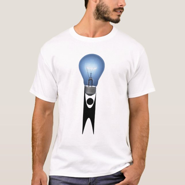 Humanist, der Glühlampe-T - Shirt hält (Vorderseite)