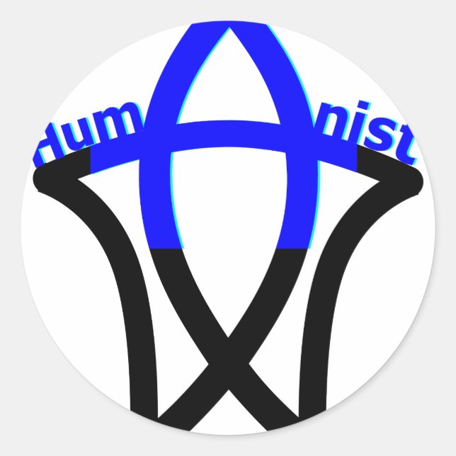 Humanistisches Symbol Runder Aufkleber (Vorderseite)
