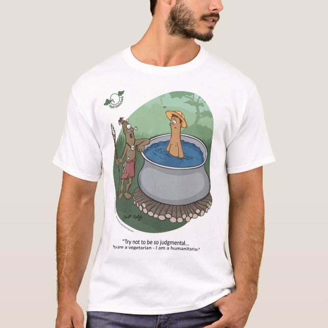 Humanitäre Hilfe und Vegetarier T-Shirt (Vorderseite)