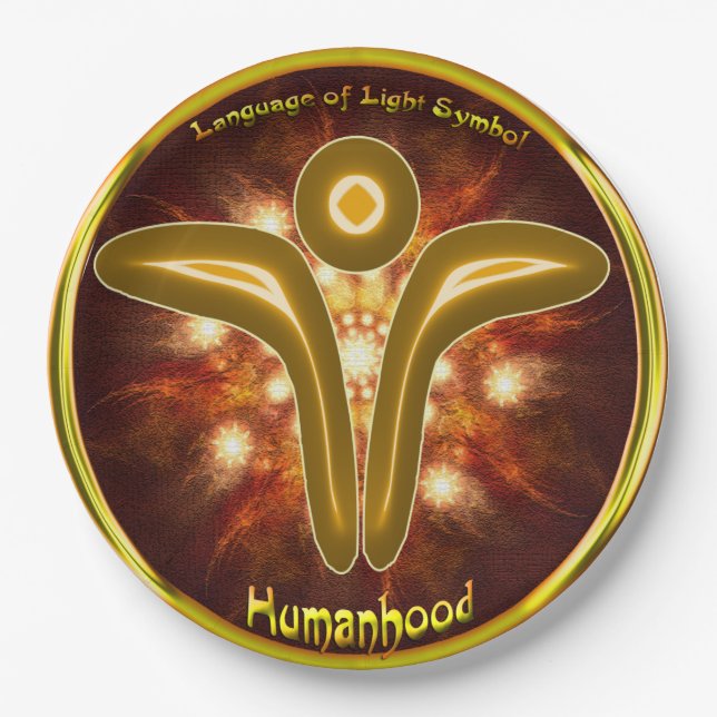 Humanity Symbol Art Pappteller (Vorderseite)