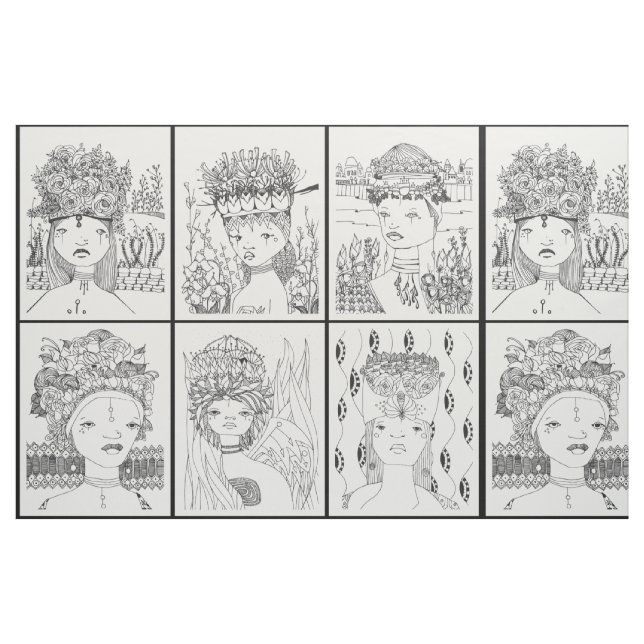 Humanoide in Adressen  Stoff (Fat Quarter (45,7 x 55,9 cm))