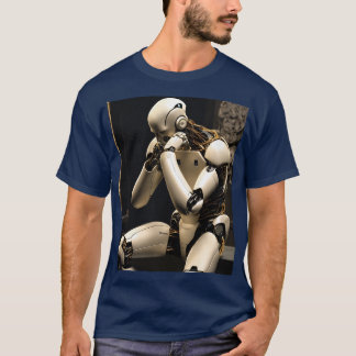 Humanoider Roboter in exakter Position T-Shirt