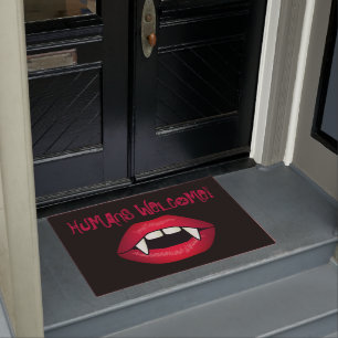 Humans Welcome Vampire Lips Halloween Horror Show Fußmatte