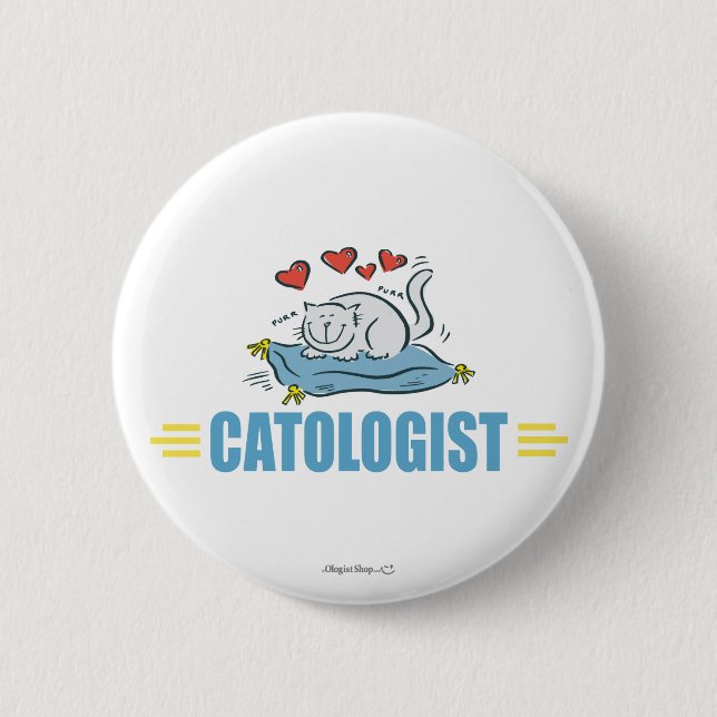 Humaufgeführt Cat Lover Button (Vorderseite)