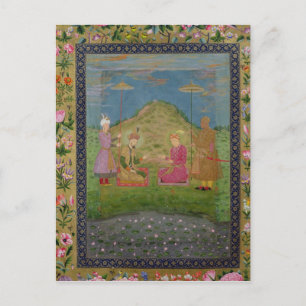 Humayun und Akbar mit einem Besuch Postkarte