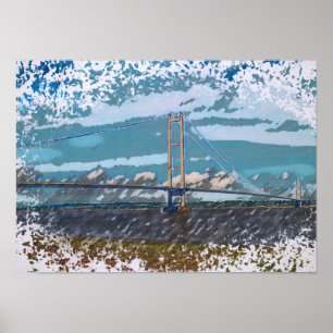 Humber Bridge Impressionistische Landschaft Poster