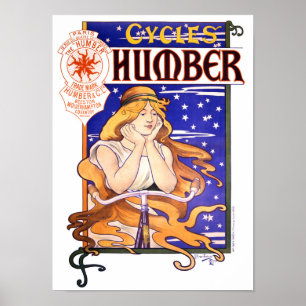 Humber Cycles Vintages Werbeplakat der 1890er Jahr Poster