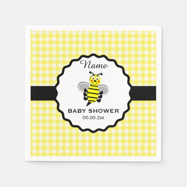 Humble Bee Baby Showpapier Napkin Serviette (Vorderseite)
