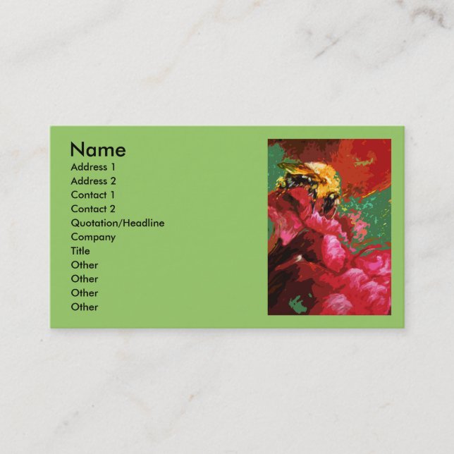 Humble Bee Business Card Visitenkarte (Vorderseite)