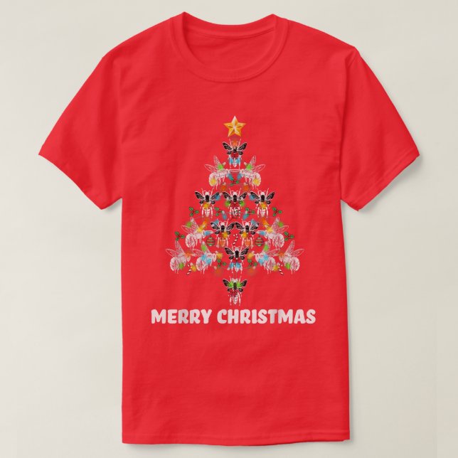 Humble Bee Christmas Tree Funny Animals Lover Xmas T-Shirt (Design vorne)