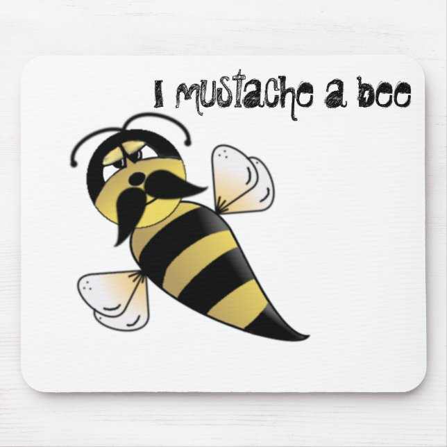 Humble Bee mit Mustache Mousepad (Vorne)