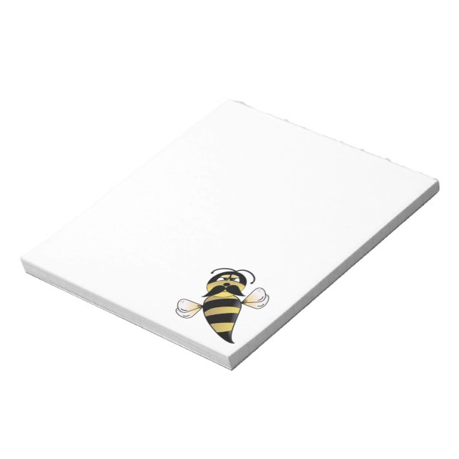 Humble Bee mit Mustache Notizblock (Rotiert)