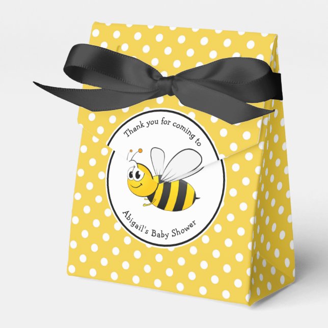Humble Bee Polka Dot Baby Dusche Custom Gevor Box Geschenkschachtel (Vorderseite)