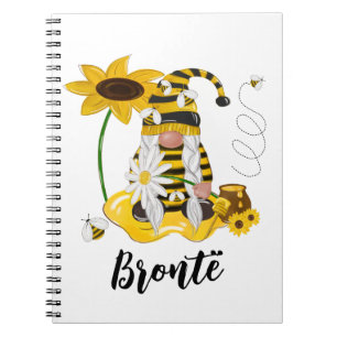 Humble Bee Sunflower Personalisiert Gnome Notebook Notizblock