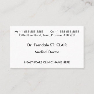 Humble Carte de visite professionnel de la santé