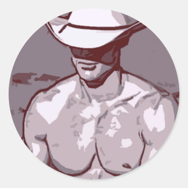 Humble Cowboy Runder Aufkleber (Vorderseite)