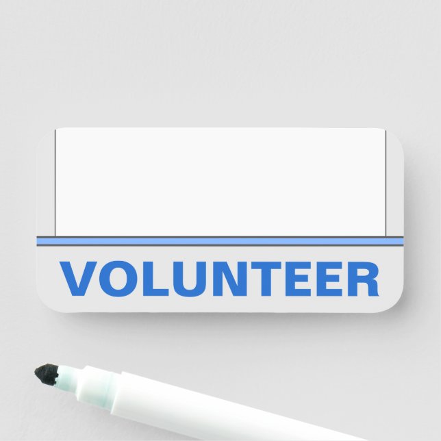 Humble, einfache Namensmarke "VOLUNTEER" Namensschild (Beispiel)
