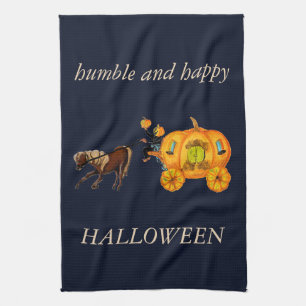 Humble & Happy Halloween Horse Pumpkin Carriage Geschirrtuch