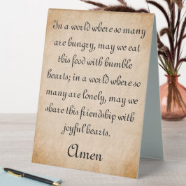 Humble Hearts Mealtime Gebet Tabletop Zeichen Tischaufsteller