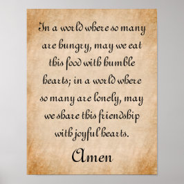Humble Hearts Mealtime Prayer Poster