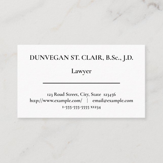 Humble Lawyer Business Card Visitenkarte (Vorderseite)